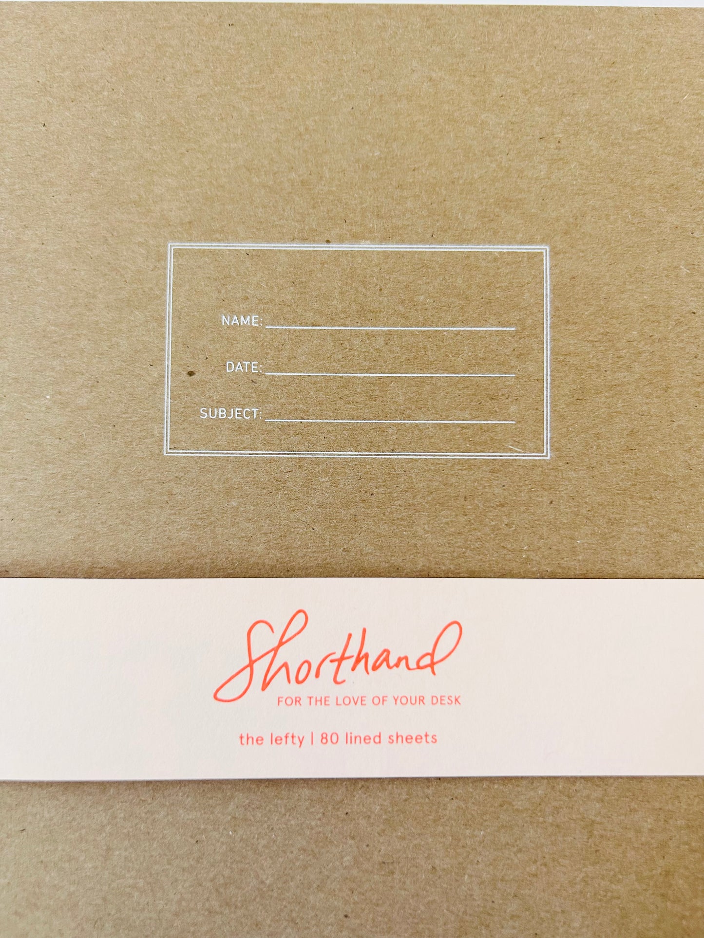 Left Handed Standard Notebook, Kraft - Shorthand Press