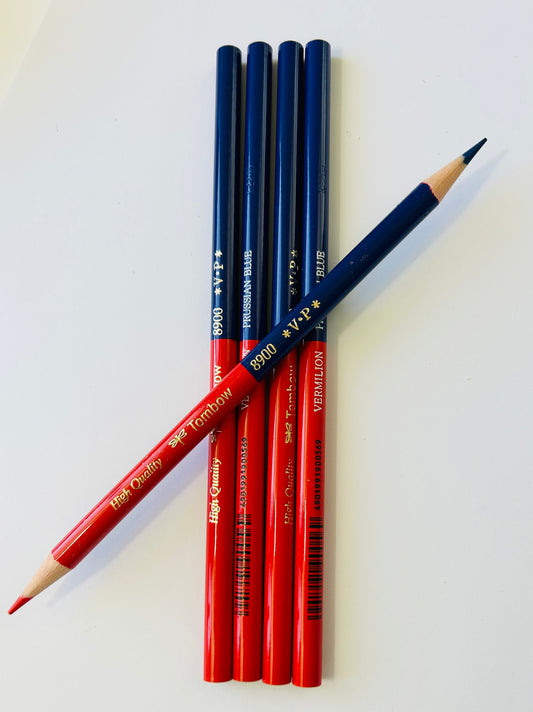 Tombow 8900-VP Colored Pencil Red & Blue Set of 4