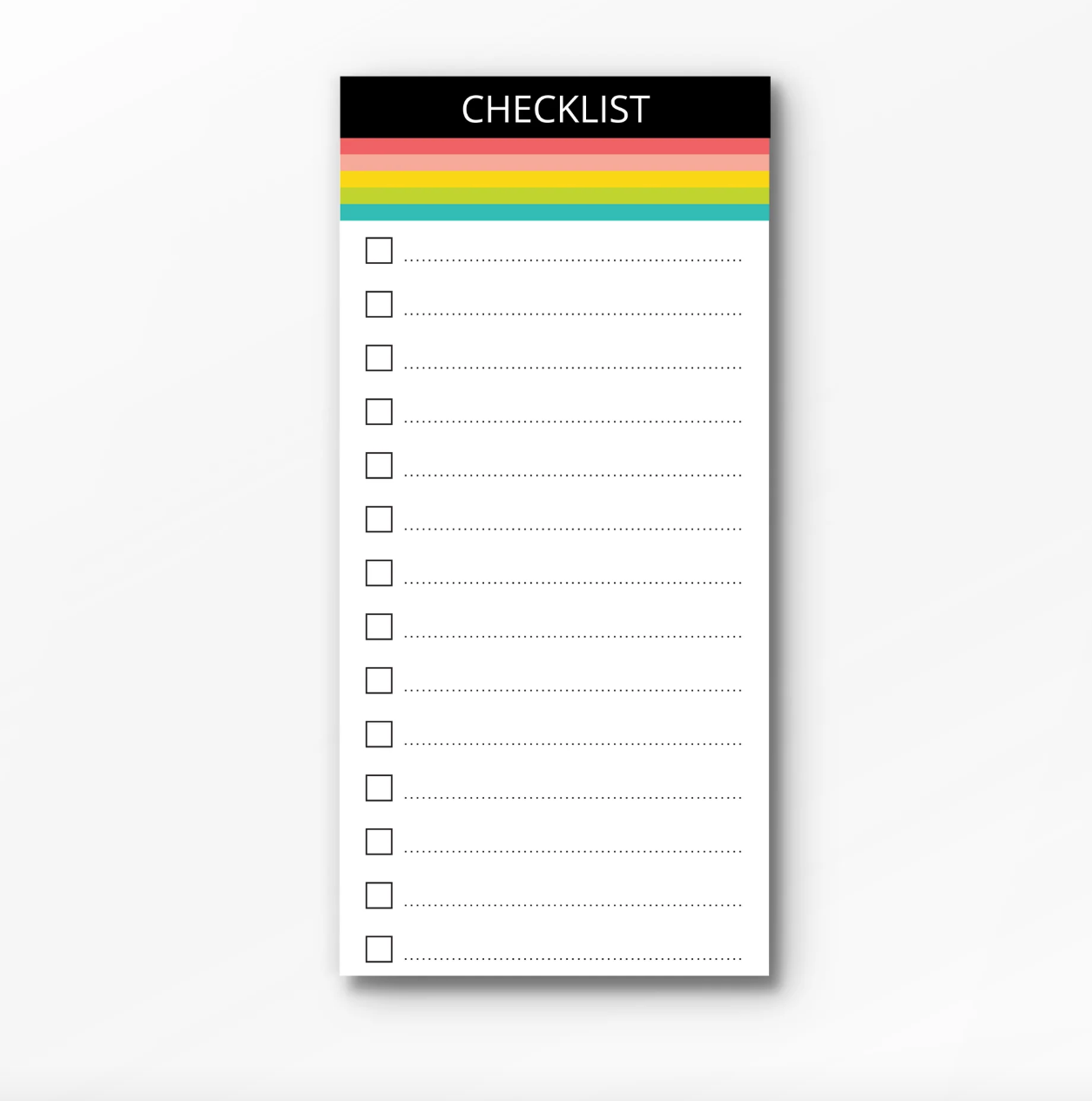 Multi-Stripe Colorful Checklist with Check Boxes