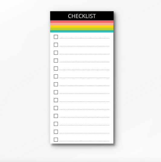 Multi-Stripe Colorful Checklist with Check Boxes