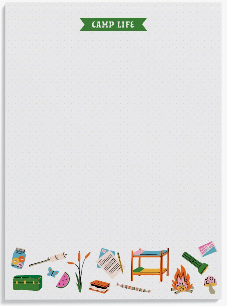Camp Stationery Note Pad